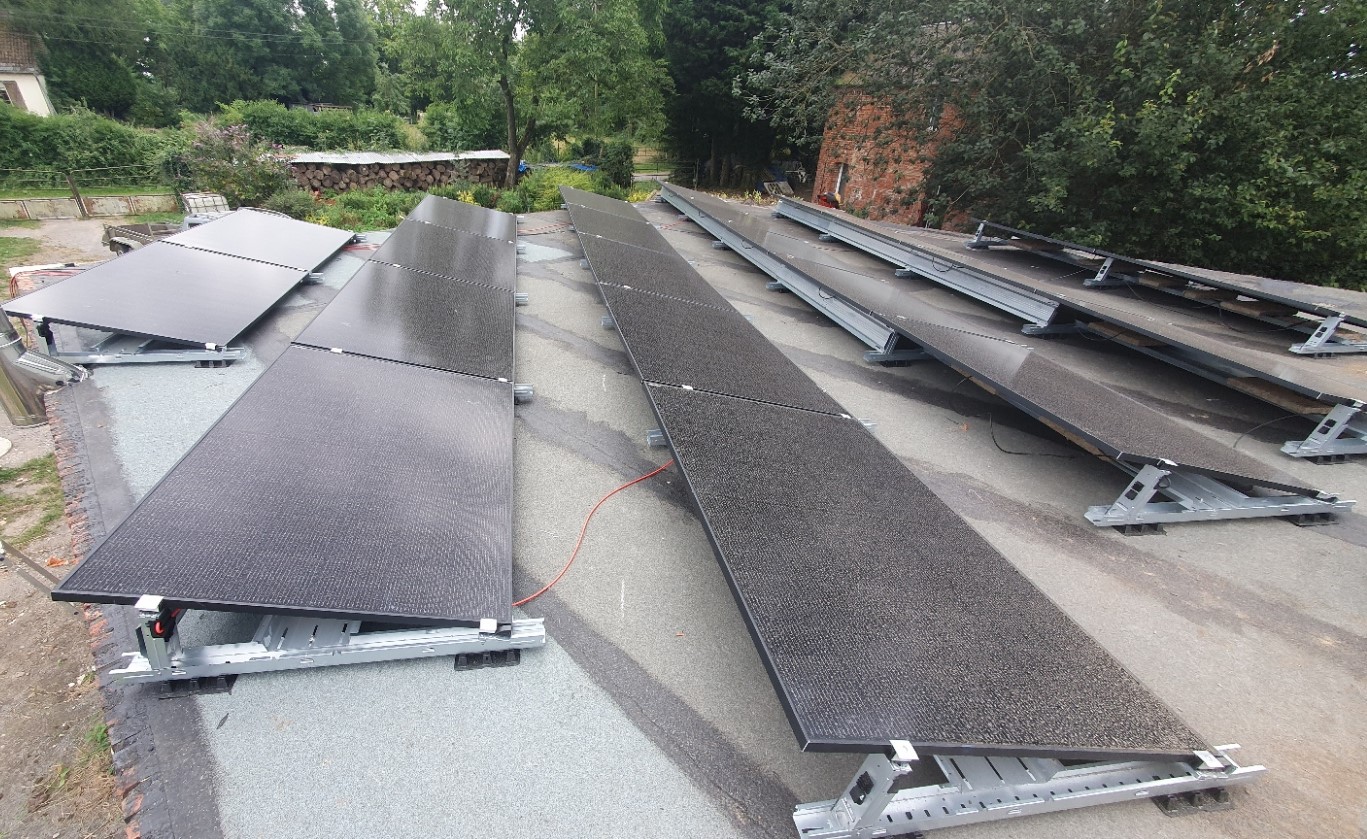 A Roof filed with solar pannels